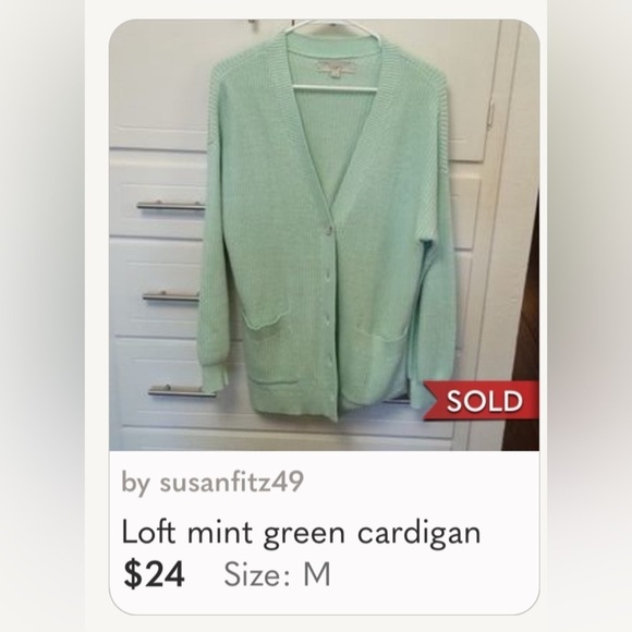 LOFT Green cardigan - Picture 9 of 9